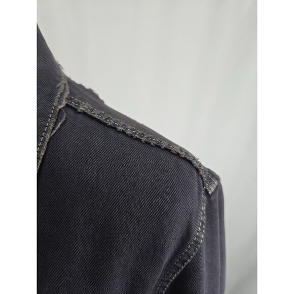 Custom Distressed Jean 90s Grunge Patchwork Painted Denim Levis Trucker Jacket - Picture 6 of 15